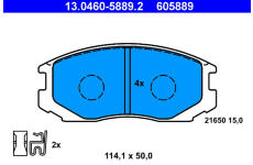 Sada brzdových platničiek kotúčovej brzdy ATE 13.0460-5889.2