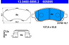 Sada brzdových platničiek kotúčovej brzdy ATE 13.0460-5895.2