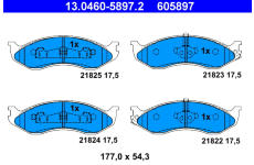 Sada brzdových destiček, kotoučová brzda ATE 13.0460-5897.2