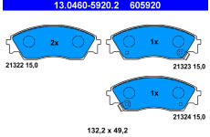 Sada brzdových destiček, kotoučová brzda ATE 13.0460-5920.2