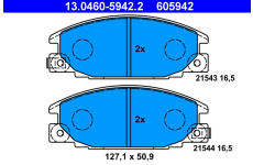 Sada brzdových platničiek kotúčovej brzdy ATE 13.0460-5942.2