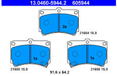 Sada brzdových platničiek kotúčovej brzdy ATE 13.0460-5944.2
