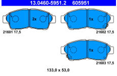 Sada brzdových platničiek kotúčovej brzdy ATE 13.0460-5951.2