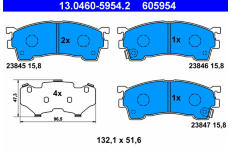 Sada brzdových platničiek kotúčovej brzdy ATE 13.0460-5954.2