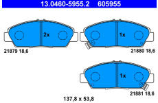 Sada brzdových platničiek kotúčovej brzdy ATE 13.0460-5955.2