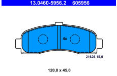 Sada brzdových destiček, kotoučová brzda ATE 13.0460-5956.2