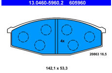 Sada brzdových platničiek kotúčovej brzdy ATE 13.0460-5960.2