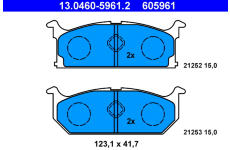 Sada brzdových platničiek kotúčovej brzdy ATE 13.0460-5961.2