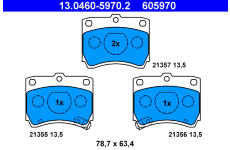 Sada brzdových platničiek kotúčovej brzdy ATE 13.0460-5970.2