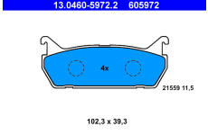 Sada brzdových destiček, kotoučová brzda ATE 13.0460-5972.2