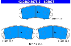 Sada brzdových destiček, kotoučová brzda ATE 13.0460-5978.2