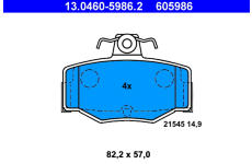 Sada brzdových destiček, kotoučová brzda ATE ATE 13.0460-5986.2