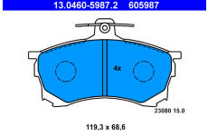 Sada brzdových platničiek kotúčovej brzdy ATE 13.0460-5987.2