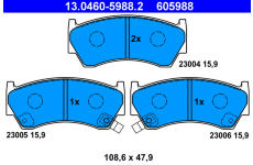 Sada brzdových platničiek kotúčovej brzdy ATE 13.0460-5988.2
