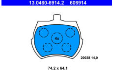 Sada brzdových destiček, kotoučová brzda ATE 13.0460-6914.2
