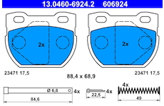 Sada brzdových destiček, kotoučová brzda ATE 13.0460-6924.2