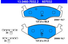 Sada brzdových platničiek kotúčovej brzdy ATE 13.0460-7032.2
