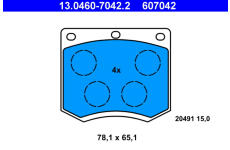 Sada brzdových platničiek kotúčovej brzdy ATE 13.0460-7042.2