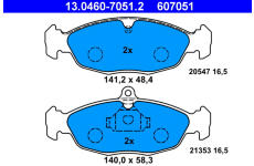 Sada brzdových platničiek kotúčovej brzdy ATE 13.0460-7051.2