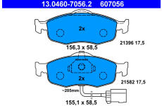 Sada brzdových destiček, kotoučová brzda ATE 13.0460-7056.2