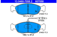 Sada brzdových platničiek kotúčovej brzdy ATE 13.0460-7058.2