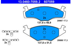 Sada brzdových destiček, kotoučová brzda ATE 13.0460-7059.2