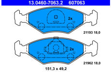 Sada brzdových destiček, kotoučová brzda ATE 13.0460-7063.2