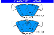 Sada brzdových platničiek kotúčovej brzdy ATE 13.0460-7087.2