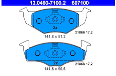Sada brzdových destiček, kotoučová brzda ATE 13.0460-7100.2