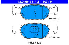 Sada brzdových platničiek kotúčovej brzdy ATE 13.0460-7114.2