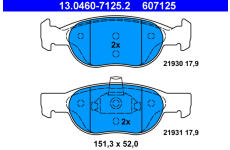 Sada brzdových platničiek kotúčovej brzdy ATE 13.0460-7125.2