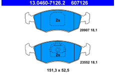 Sada brzdových destiček, kotoučová brzda ATE 13.0460-7126.2
