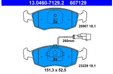 Sada brzdových destiček, kotoučová brzda ATE 13.0460-7129.2