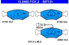 Sada brzdových destiček, kotoučová brzda ATE 13.0460-7131.2