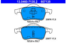 Sada brzdových destiček, kotoučová brzda ATE 13.0460-7135.2