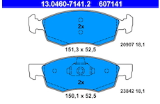 Sada brzdových destiček, kotoučová brzda ATE 13.0460-7141.2
