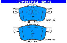 Sada brzdových destiček, kotoučová brzda ATE ATE 13.0460-7145.2