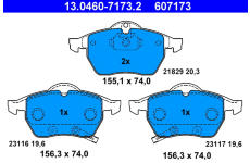 Sada brzdových platničiek kotúčovej brzdy ATE 13.0460-7173.2