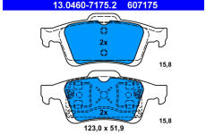 Sada brzdových destiček, kotoučová brzda ATE 13.0460-7175.2