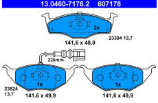 Sada brzdových destiček, kotoučová brzda ATE 13.0460-7178.2