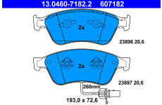 Sada brzdových platničiek kotúčovej brzdy ATE 13.0460-7182.2