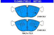 Sada brzdových platničiek kotúčovej brzdy ATE 13.0460-7183.2
