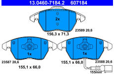 Sada brzdových destiček, kotoučová brzda ATE 13.0460-7184.2