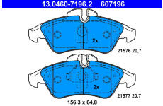 Sada brzdových destiček, kotoučová brzda ATE 13.0460-7196.2