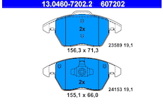 Sada brzdových destiček, kotoučová brzda ATE ATE 13.0460-7202.2