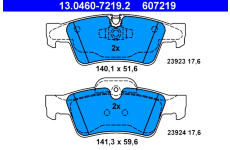 Sada brzdových destiček, kotoučová brzda ATE 13.0460-7219.2