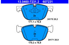 Sada brzdových destiček, kotoučová brzda ATE 13.0460-7231.2