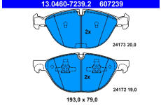 Sada brzdových destiček, kotoučová brzda ATE 13.0460-7239.2
