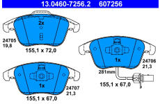 Sada brzdových platničiek kotúčovej brzdy ATE 13.0460-7256.2