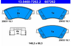 Sada brzdových platničiek kotúčovej brzdy ATE 13.0460-7262.2